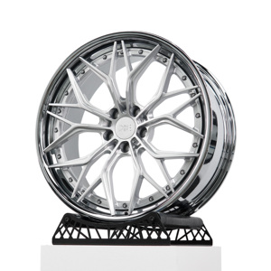 Jantes de voiture de course concaves en alliage d'aluminium chromé noir 5x120/114.3/112, roues forgées en deux parties de 18 à 24 pouces pour Audi Corvette C8 - Product Image 1