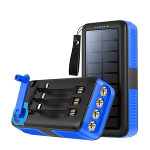Banco de Energía Solar Portátil de 30000 mAh con Manivela, Luz LED y Cable, Cargador Rápido para Exteriores - Product Image 5