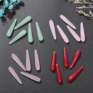 Perles pendentifs en résine longues et pointues en forme de larme, rouge, rose clair, vert émeraude, noir, accessoires pour boucles d'oreilles, fournitures de fabrication de bijoux - Product Image 2