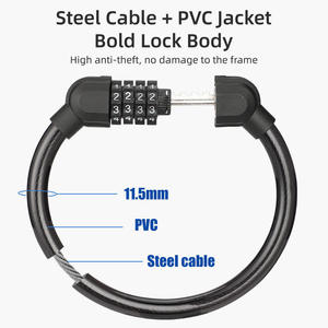<span class=keywords><strong>Cadenas</strong></span> portable haute sécurité à combinaison à 4 chiffres avec câble en acier de 65 cm <span class=keywords><strong>pour</strong></span> vélo, moto, vélo électrique, <span class=keywords><strong>VTT</strong></span> - Product Image 3