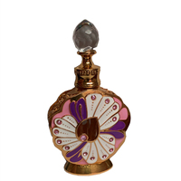 Bouteille vide en verre pour huiles essentielles, motif Fleur du Désert, style Moyen-Orient Dubaï, avec peinture diamantée, modèle POP005, produit transfrontalier très vendu