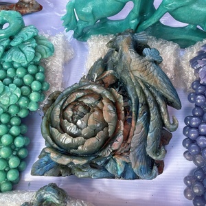 Wholesale Natural Mixed Crystal Carving Phoenix <strong>Grape</strong> Horse Flower Healing Crystal Quartz Animal Craft for Decoration - Product Image 6