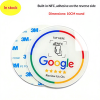 Carte NFC personnalisée NTAG213 13,56 MHz circulaire composite pour avis, affichage sur pied pour salons de vente au détail et restaurants