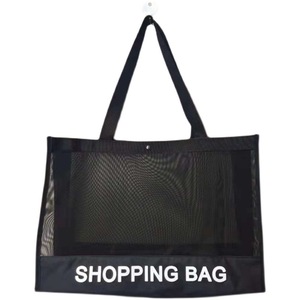 Hot Bán Phụ Nữ Công Suất Lớn Màu Đen Net Trái Cây Rau Mang Hàng Tạp Hóa Tote Vai Nylon Lưới Mua Sắm Túi - Product Image 2