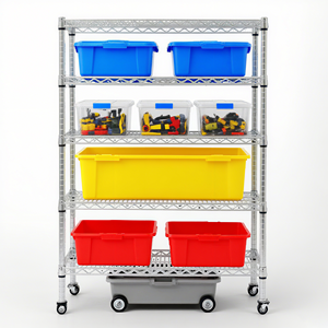 Étagère métallique double face en acier inoxydable 201/304 de haute qualité, à étagères réglables, légère, pour usage industriel - Product Image 6