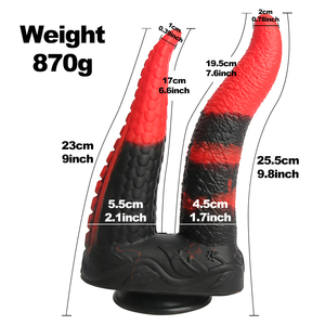 FairyKiss, nuevo Consolador de tentáculo de doble extremo, monstruo enorme, doble tonuga, silicona líquida, 10,8 ", tapón Anal grande, estimulación para lesbianas - Product Image 5