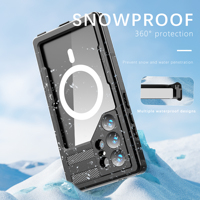 Étui de téléphone SHELLBOX à l'aspect élégant, durable, résistant aux chutes, avec aspiration magnétique sans fil, étanche IP68 pour Samsung S24Ultra