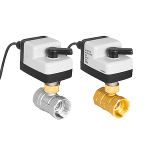 Vanne à boisseau sphérique motorisée à solénoïde 1/2"-2" avec actionneur électrique bidirectionnel en laiton pour applications hydrauliques CVC FCU OEM - Product Image 1