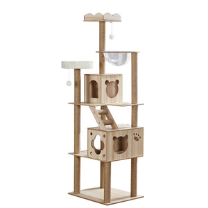 Casa de madera de lujo para gatos, muebles de árbol para gatos - Product Image 1