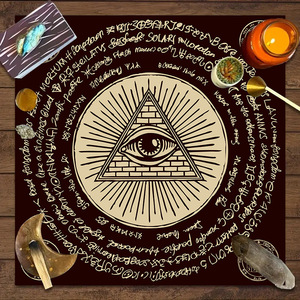 Mantel de poliéster económico para tarot, con diseño misterioso de runas y fases lunares modernas, tela decorativa para juegos de mesa, poliéster para rituales de sacrificio de brujas - Product Image 6