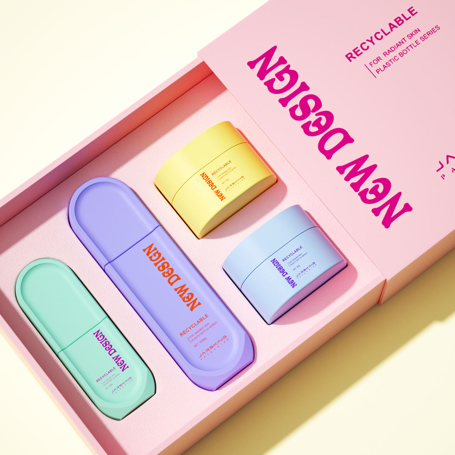 skin care packaging sets neutral colors