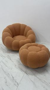 Modern Boucle Vacuum Packed Compressed <b>Sofa</b> in a Box Teddy Fabric Pumpkin Single Lounge Accent Chair for Living Room Salon - Product Image 6