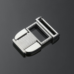Side Release Buckle Alloy Silver Black Durable For Bags <b>Webbing</b> Fasteners - Product Image 3