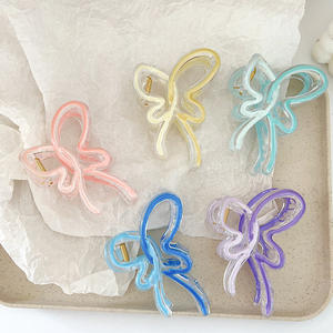 وصل حديثاً مشابك شعر بلاستيكية بتصميم فراشة وألوان متدرجة، مشابك شعر كبيرة وعصرية، إكسسوارات شعر - Product Image 2