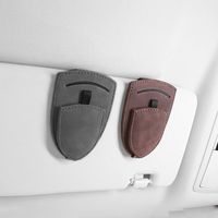 Clip magnétique pour lunettes de soleil en daim durable pour pare-soleil de voiture, étui en cuir perforé à adsorption automatique, compatible avec Honda, Ford, Jeep, VW