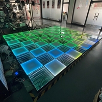 Dalles de sol LED 3D magnétiques sans fil pour piste de danse, éclairage de scène DJ disco LED