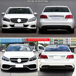 Kit carrosserie complet pour Mercedes W212 AMG63 (2014-2015) : pare-chocs avant avec feux antibrouillard et pare-chocs arrière à fixation par boulons - Product Image 2