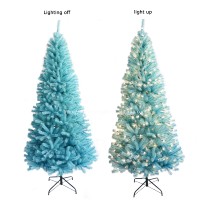 Sapin de Noël artificiel bleu tendance de 7,5 pieds pour la décoration de la maison, décoration de fête festive en intérieur