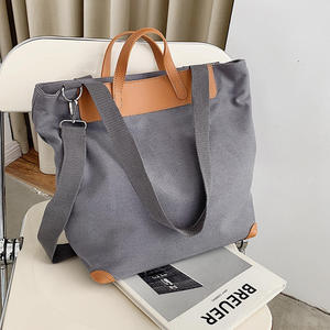 <span class=keywords><strong>Sac</strong></span> fourre-tout en toile de coton de grande capacité avec fermeture à glissière imperméable et écologique à long manche avec logo imprimé personnalisé - Product Image 4
