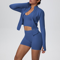 Ensemble de vêtements de sport pour adulte grande taille Claret Solid, respirant, col rond, veste de fitness XL, short de yoga sans couture avec effet froncé sur les fesses