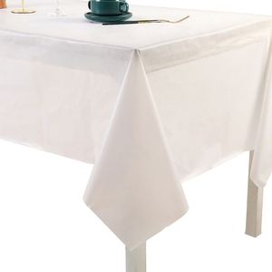 Wholesale PEVA Large 54"x108" Thickening Disposable Plastic Tablecloth Black/<b>White</b> Solid Rectangle <b>Table</b> <b>Cover</b> for Wedding Party - Product Image 2