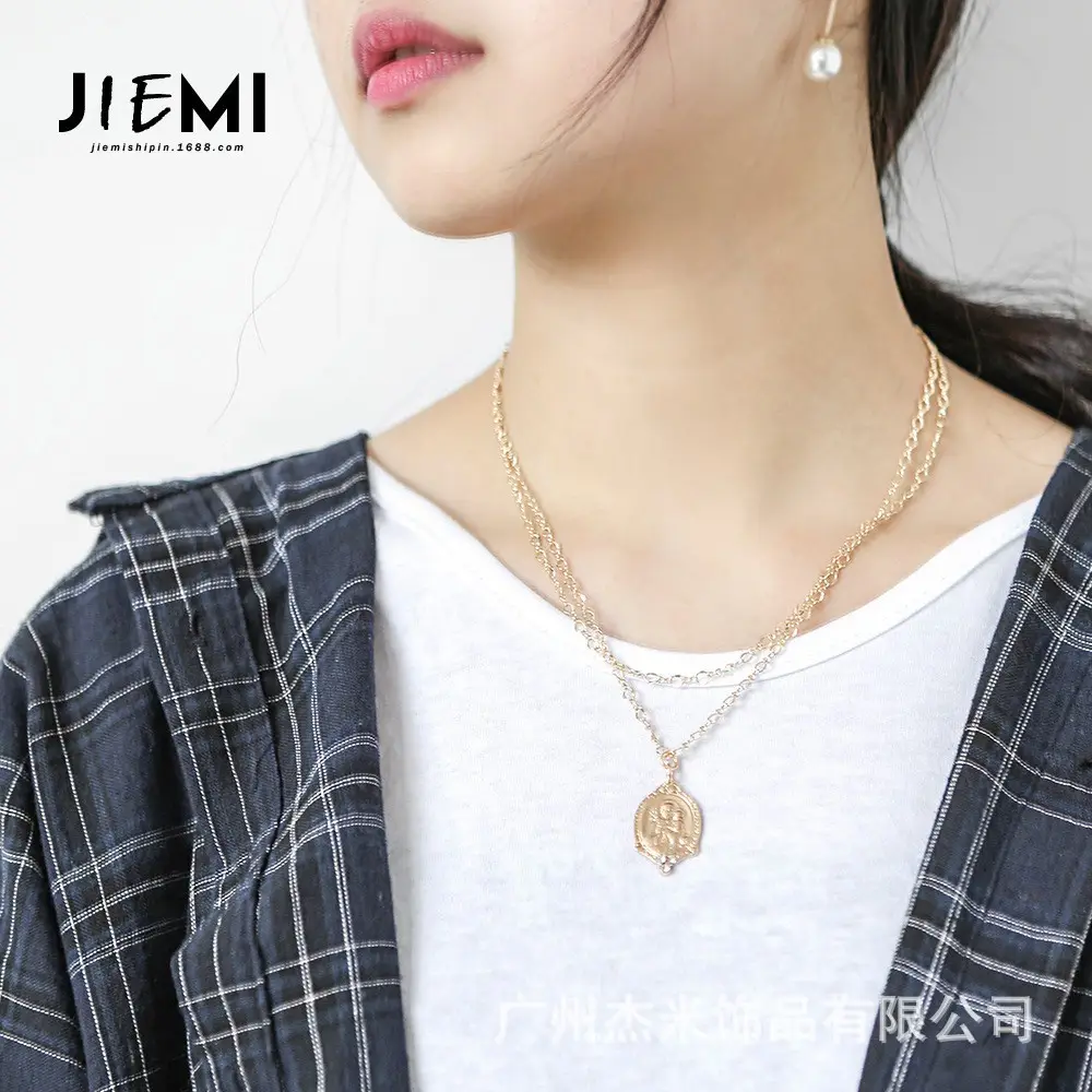 Rantai collarbone wanita s925 kalung perak 18k baja tahan karat sederhana mode liontin geometris Aloi titanium grosir