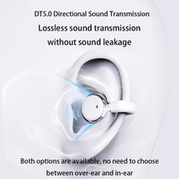 Écouteurs hybrides sans fil à double clip d'oreille de qualité supérieure, 2 paires, pour casques 5.4, affichage numérique, légers