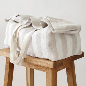 حقيبة تسوق مخصصة فضفاضة من الكتان الأوروبي، حقيبة يد كبيرة الحجم تُحمل على الكتف للشاطئ مع جيوب - Product Image 2