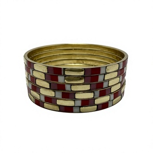 Fashion Multi Color Gold Plated Brass Resin Cuff Bangle for <b>Women</b> and Girls Wedding <b>Jewelry</b> - Product Image 1