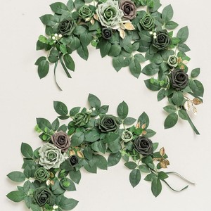 Guirlande de roses artificielles en soie, bouquet de fleurs fait main pour décorations de mariage, accessoires d'intérieur et d'extérieur, fabriqué en Chine - Product Image 4