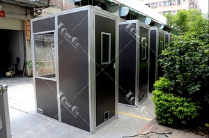 Top-Ranking <strong>Suppliers</strong>' New Design Portable Black One-Person Aluminum Audio Conference System Wooden <strong>Interpretation</strong> Booths Sale - Product Image 5