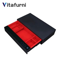 Vitafurni Neuheiten Kleiderschrank-Organizer Smart Lock Schmuck-Schubladensafe Grau Fingerabdruck Digitales Passwort Sicherheitsfach