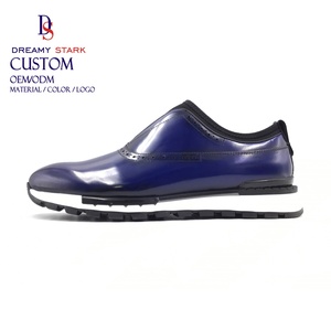 Chaussures de sport formelles pour hommes en cuir véritable italien faites à la main, durables, légères, respirantes, à enfiler, tendance mode, pour le bureau - Product Image 4