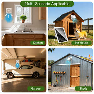 Ventilateurs de ventilation en gros de 4/6/8 pouces avec panneau solaire 12V de 6/8/15/20/25 watts pour cuisine, salle de bain, serre, ventilateur d'extraction d'air - Product Image 6