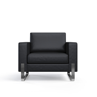 Canapé de bureau professionnel de haute qualité en cuir PU, structure robuste pour aménagement de bureaux de grande envergure