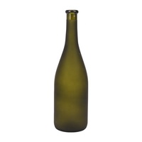 Vente en gros de vin rouge écologique de 750 ml pour bouteille en verre givré vert foncé, vin de Bourgogne avec bouchon
