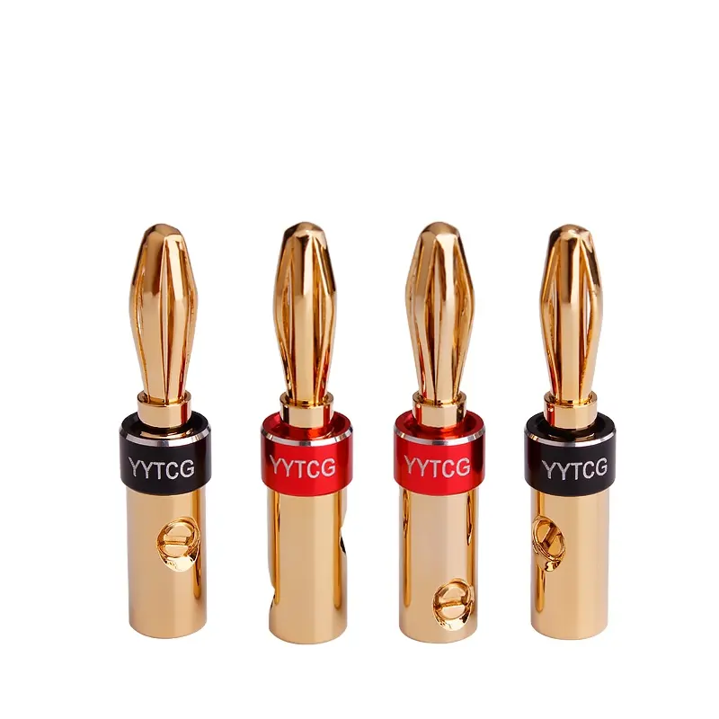 Hi-End banana plug male HIFI Copper Gold plated Banana Plug 4mm connector Speak Cable Connector Screw Jack ADAPTER Cable jack