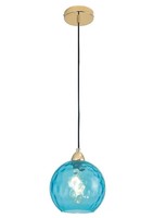 Luzete Nerium Blue, Lámpara LED Moderna de 1 Luz, Montaje en Superficie, Control por Interruptor, Base de Hierro con Acabado Dorado, 40W, Diseño Elegante para Hogar y Oficina