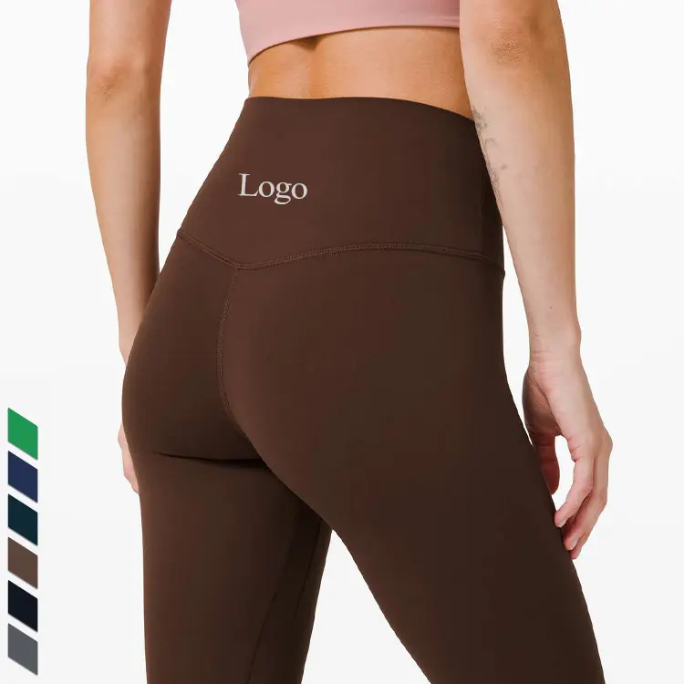 Geri dönüşümlü katı Push Up Spandex yumuşak ezme Butt özel spor pantolon spor egzersiz yüksek bel spor Yoga tayt kadınlar için