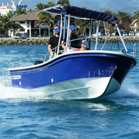 Bateau de pêche commercial Liya 4.2m à 7.6m bateau de pêche en mer Yacht de sport en fibre de verre avec moteur hors-bord pour une utilisation en mer