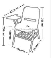Chaises d'école avec tablette et porte-livres, en bois et tubes d'acier modernes, confortables, mobilier scolaire d'occasion à vendre