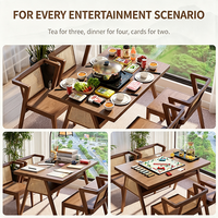 Ensemble de table à manger en osier moderne - Design écologique et durable en 4 pièces pour les petits appartements et les maisons compactes