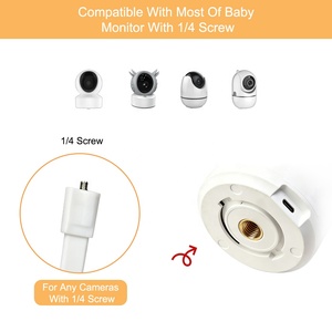 Support de caméra pour babyphone, fixation rotative polyvalente, s'attache aux étagères ou aux meubles du berceau, support de babyphone avec vis de 1/4 pouces - Product Image 5