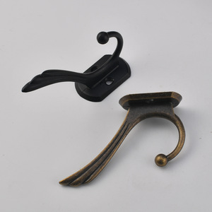 Double <b>Hook</b> Coat <b>Hook</b> <b>Wall</b> Mounted Bronze Black Cast Iron Rectangle Shape Bathroom Use Coat And Cap <b>Hook</b> - Product Image 2