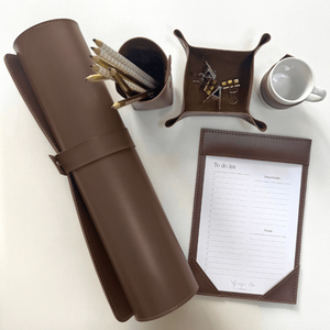 Ensemble <span class=keywords><strong>de</strong></span> tapis <span class=keywords><strong>de</strong></span> <span class=keywords><strong>bureau</strong></span> en cuir PU, porte-gobelet, porte-stylo, panier, plateau pliable, <span class=keywords><strong>trombone</strong></span>, clip pour tableau A5 - Product Image 5