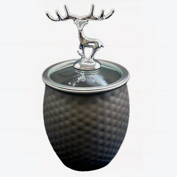 Black - Hammered Silver Deer Cover