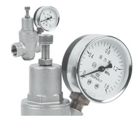 Válvula Reguladora de Presión Industrial de Acero Inoxidable SS304 con Rosca DN56, Conexión SS Personalizada YOD, con Manómetro Antichoque