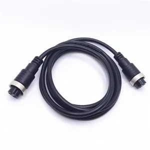 200V 5A 16MM 4 Pin Din Female Connector Plug GX16 M16 Female to Female Cable 1.5M PVC Black