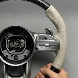 Volant sport en carbone pour Mercedes Benz Classe A, <span class=keywords><strong>C</strong></span>, E, <span class=keywords><strong>AMG</strong></span> W166, W176, W204, W205, W213, W463, GLC, Série <span class=keywords><strong>300</strong></span> - Vente Flash - Product Image 3