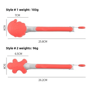 Série de Noël créative : Mini pinces alimentaires en silicone avec poignée en acier inoxydable, durables, compatibles lave-vaisselle et micro-ondes, à ressort - Product Image 3
